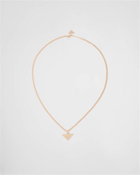 prada gold triangle necklace|gold Prada necklace dupe.